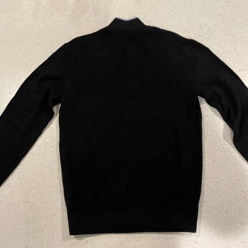 Greyson‎ Mens Small Sebonack Wool Cashmere 1/4 Zip Milwaukee Bucks Black Sweater
